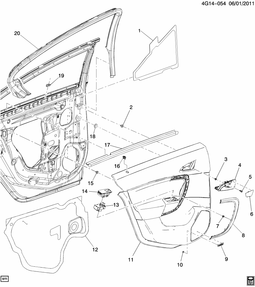 GM 22985047 Plate, Door Window, Rear
