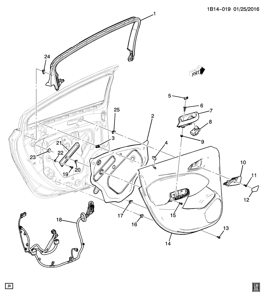 GM 84174016 Trim, Rear Side Door Trim, Black