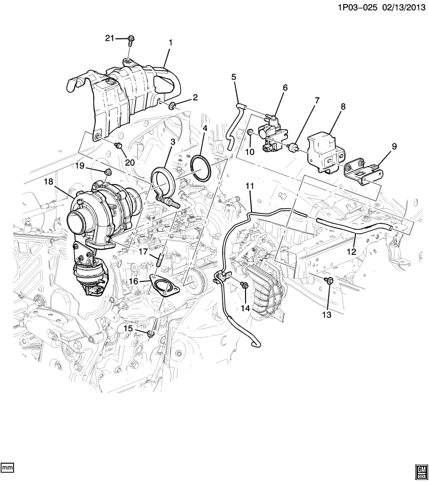 GM 12855384 Bolt, Turbocharger / Supercharger