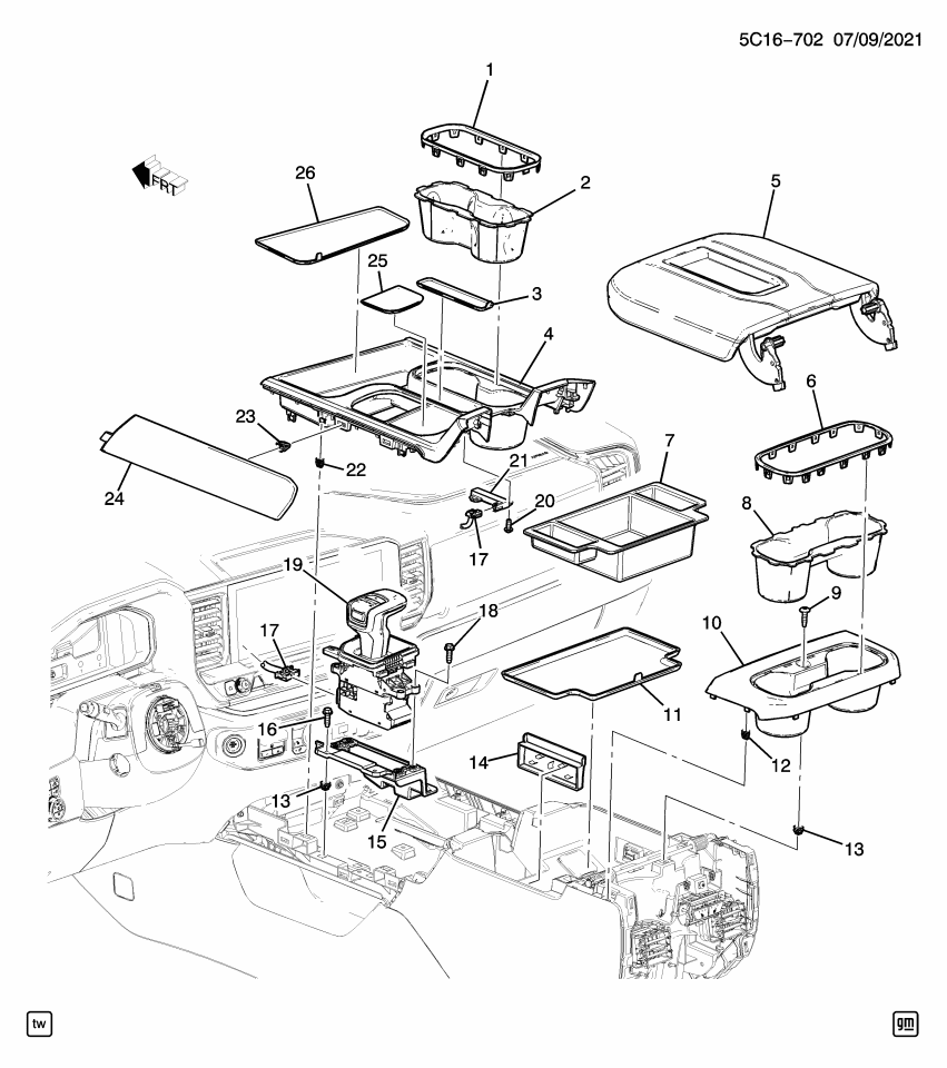 GM 85105366 Applique, Seat Separator Console