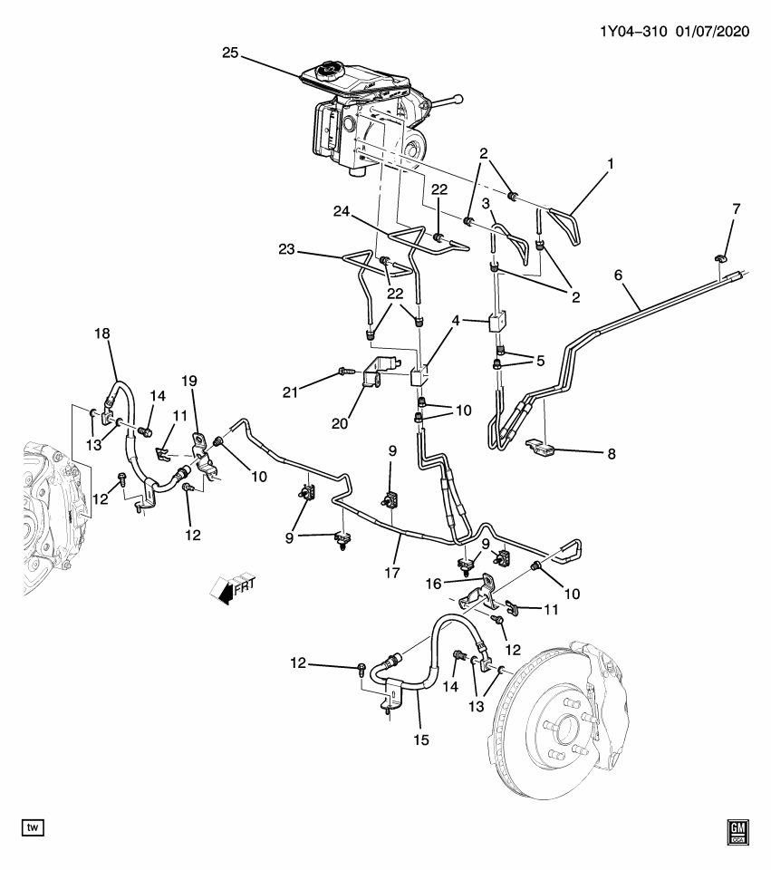 GM 23428514 Pipe, Hydraulic Brake, Rear