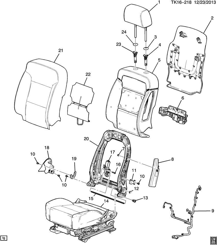 GM 84381553 Pad, Seat Back Cushion, Front