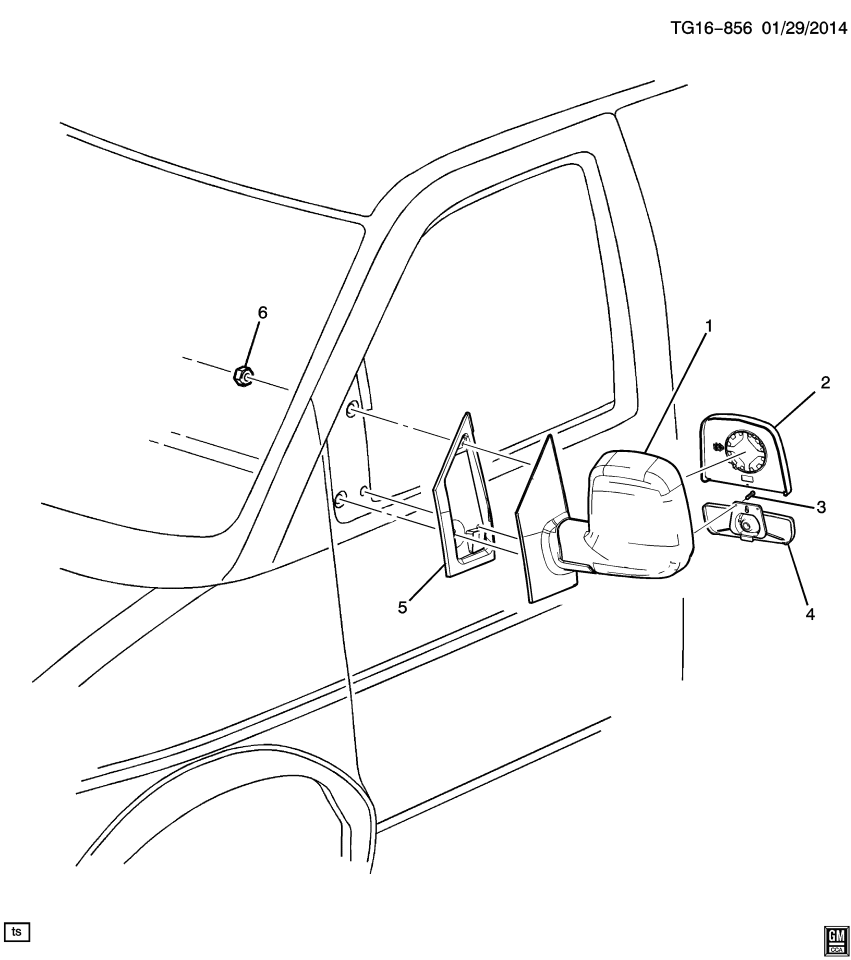 GM 19207170 Mirror, Rear View Mirror - Inside & Outside, Upper