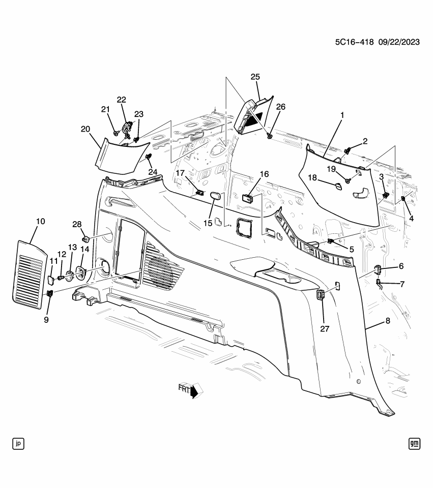 GM 84956987 Panel, Body Interior Trim, Rear