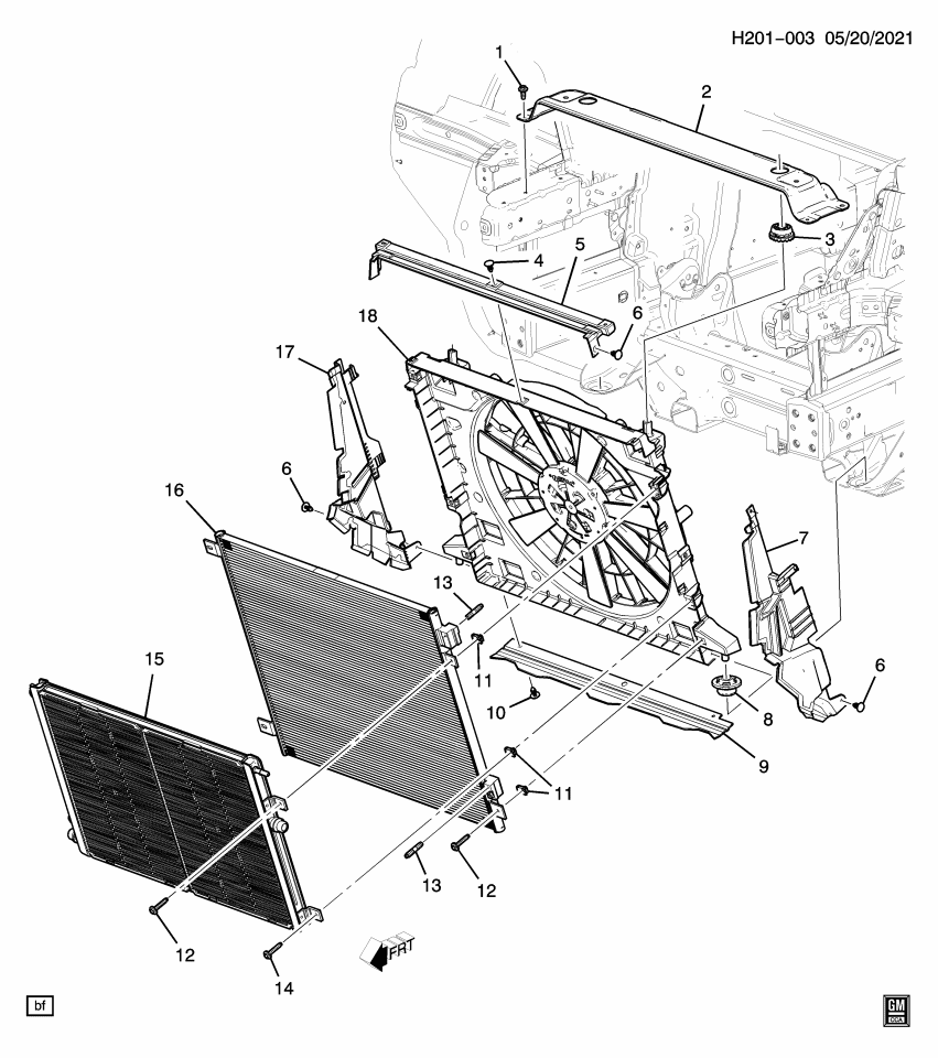GM 85136307 Support, Radiator, Upper