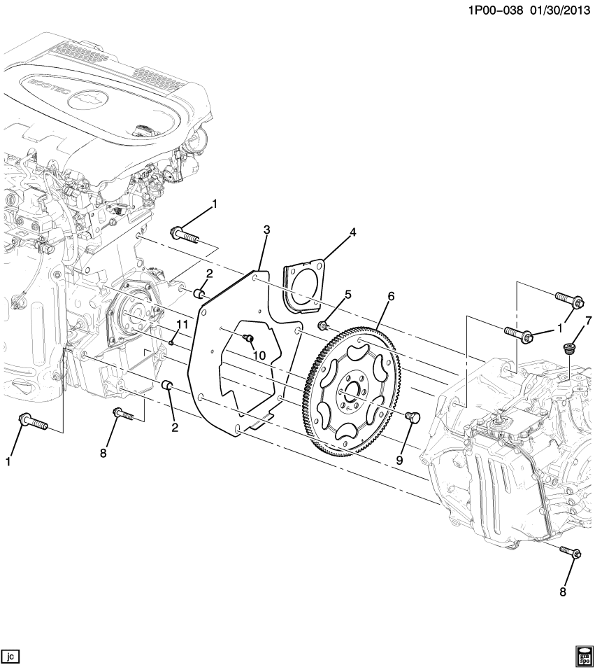 GM 55591187 Bolt, Engine Flywheel
