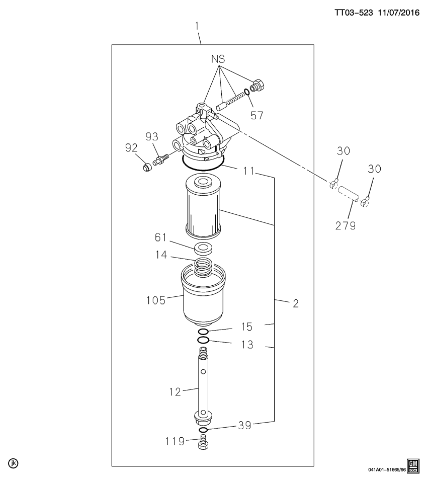 GM 94033951 Plug, Engine Fuel Filter