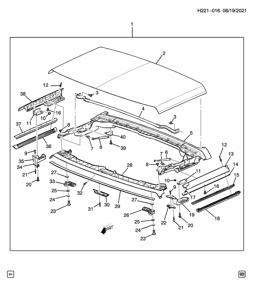 GM 85151124 Bow, Roof