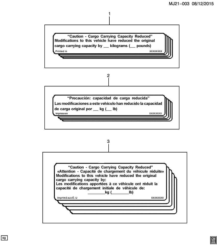 GM 19213111 Label, Vehicle Systems - Cautionary Communications