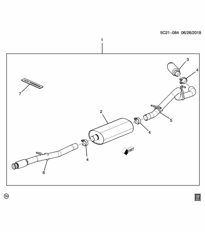 GM 84964737 Muffler, Exhaust Muffler/Resonator, Rear