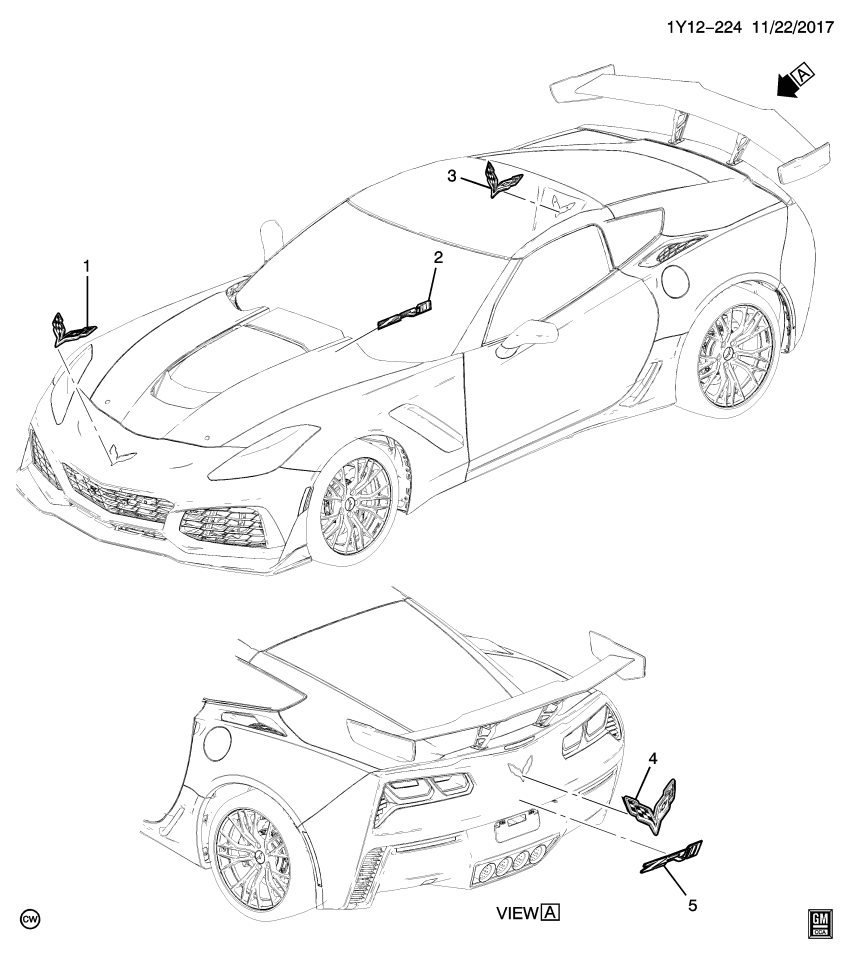 GM 84118307 Plate, Hood Panel Ornamentation
