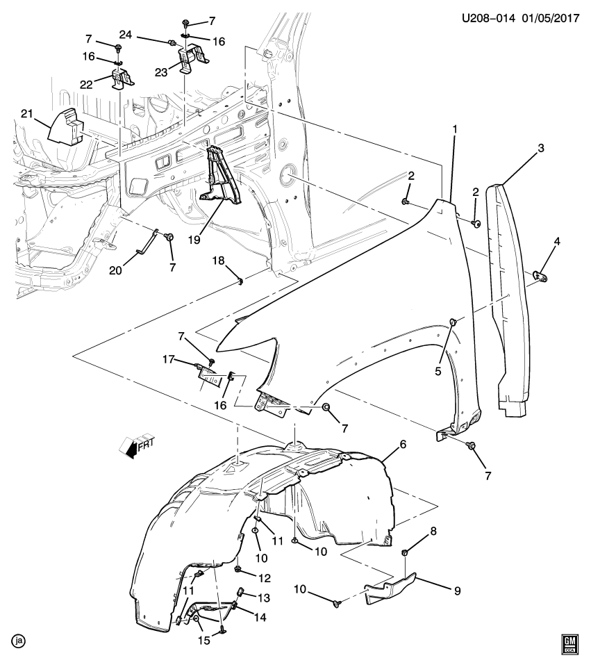 GM 84328143 Deflector, Front Fender