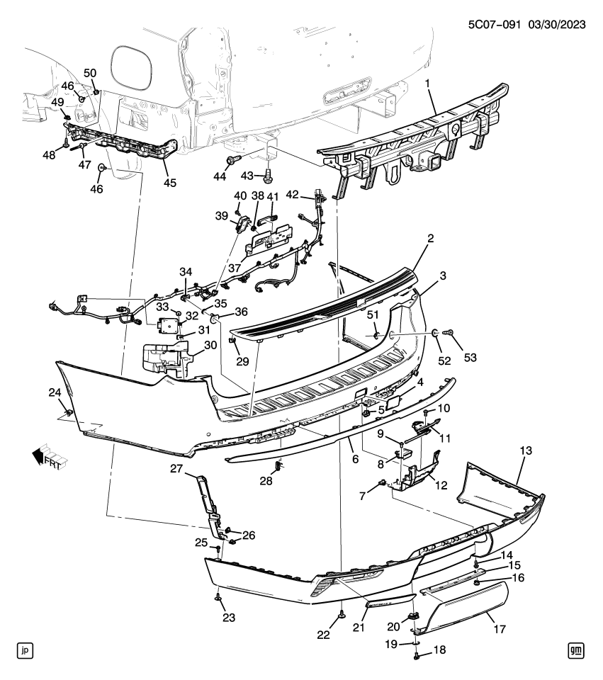 GM 84937937 Bar, Front And Rear Bumper/Fascia Face