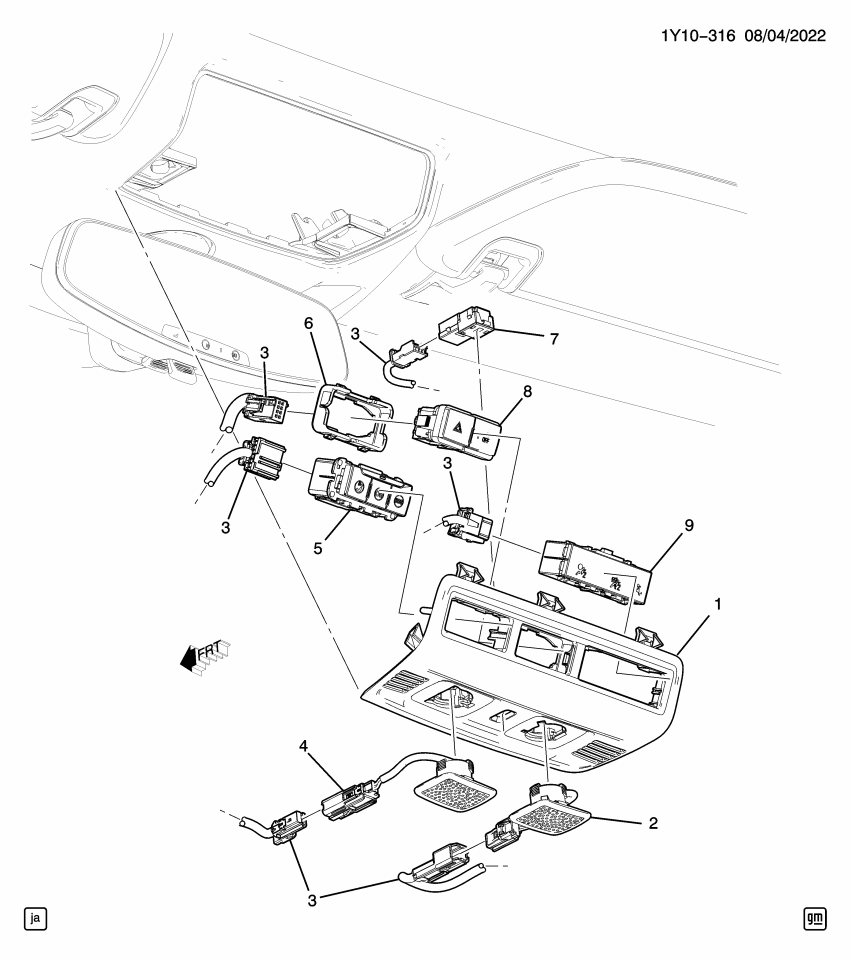 GM 13471616 Switch, Mobile Telephone Radio