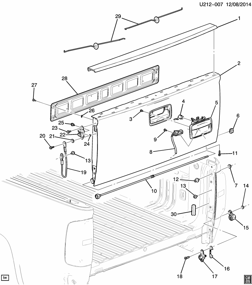 GM 23373188 Retainer Kit, Rear Compartment Lid Counter Balance