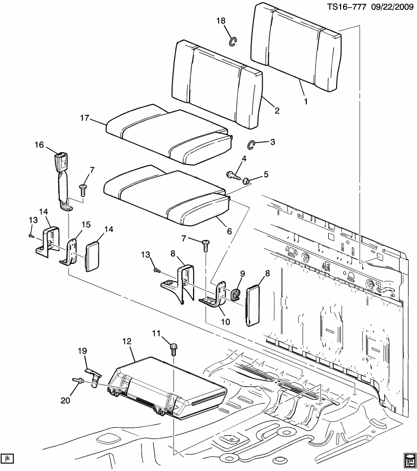 GM 15803459 Cushion, Seat Back Cushion, Rear
