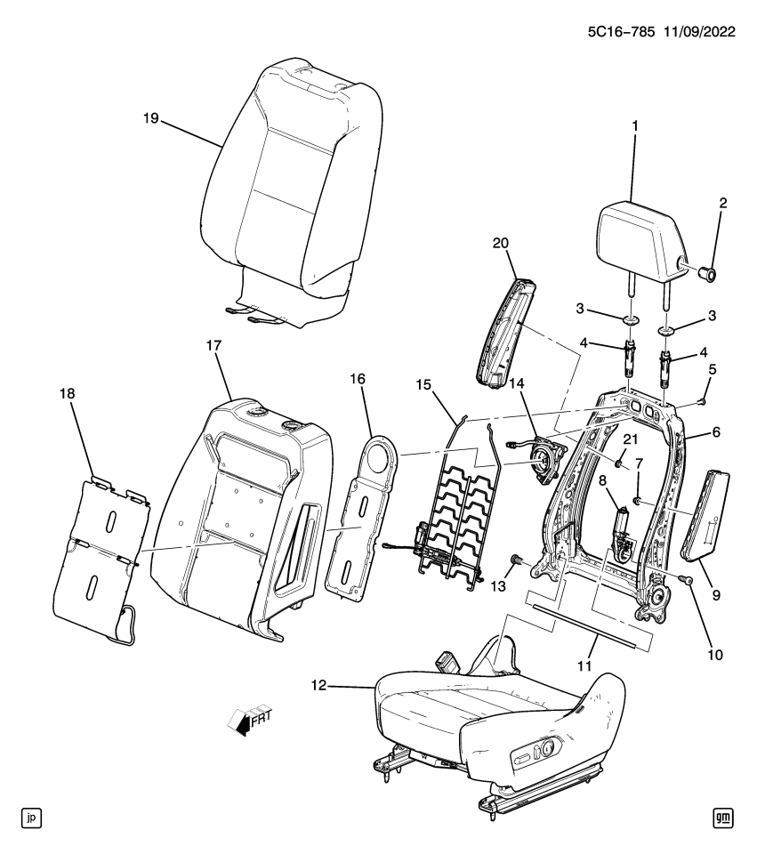 GM 85133551 Cover, Seat Back Cushion