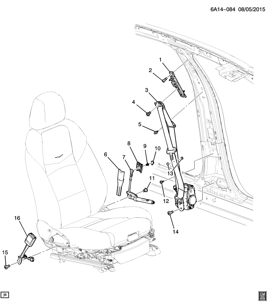GM 11547080 Bolt, Seat Belt