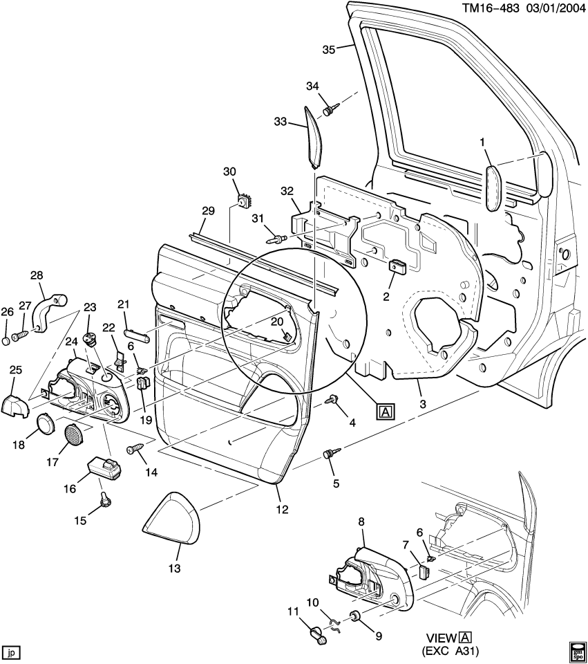 GM 15712789 Nut, Rear Seat, Front