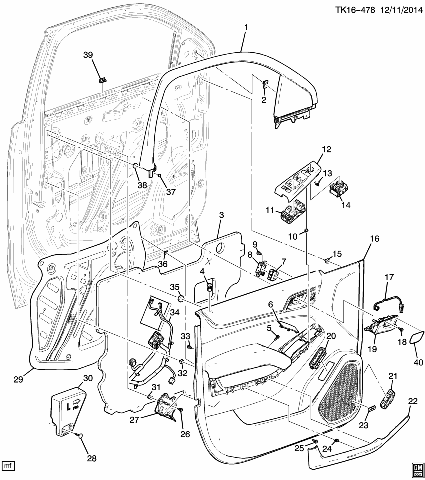 GM 84676601 Trim, Door Trim/Access, Front