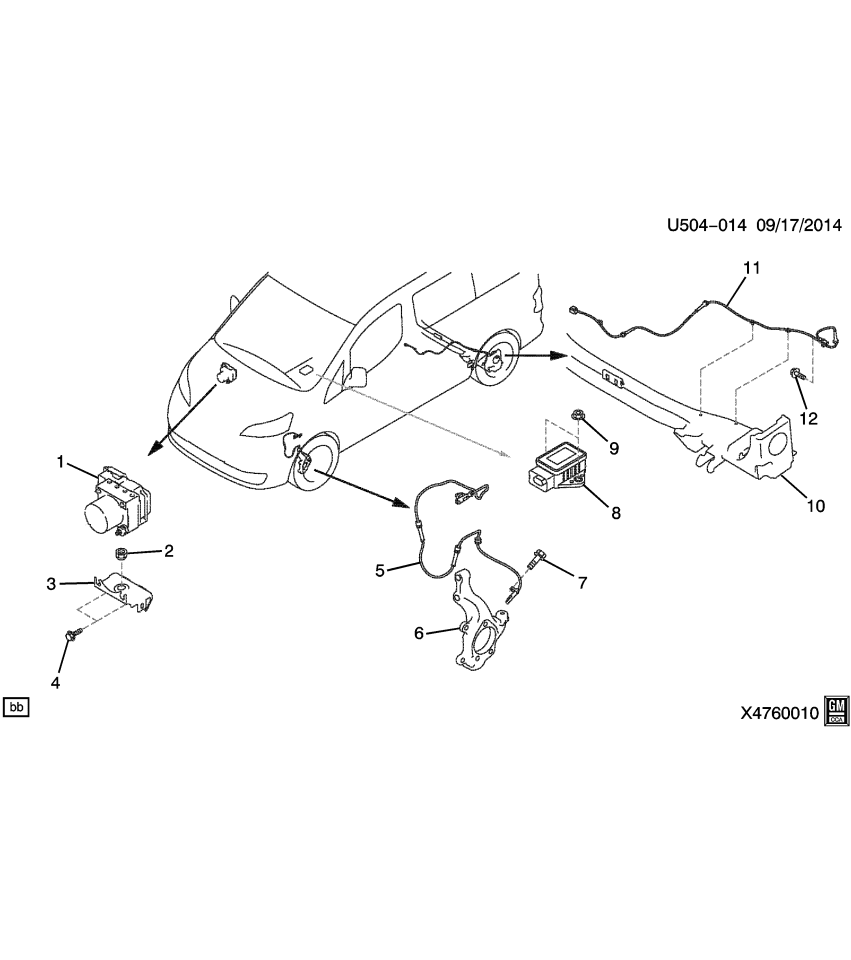 GM 19316132 Bolt, Electronic Brake Control, Front