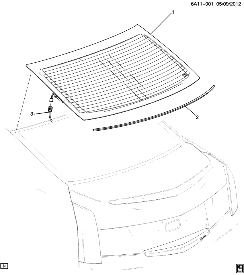 GM 84010566 Window, Rear Window