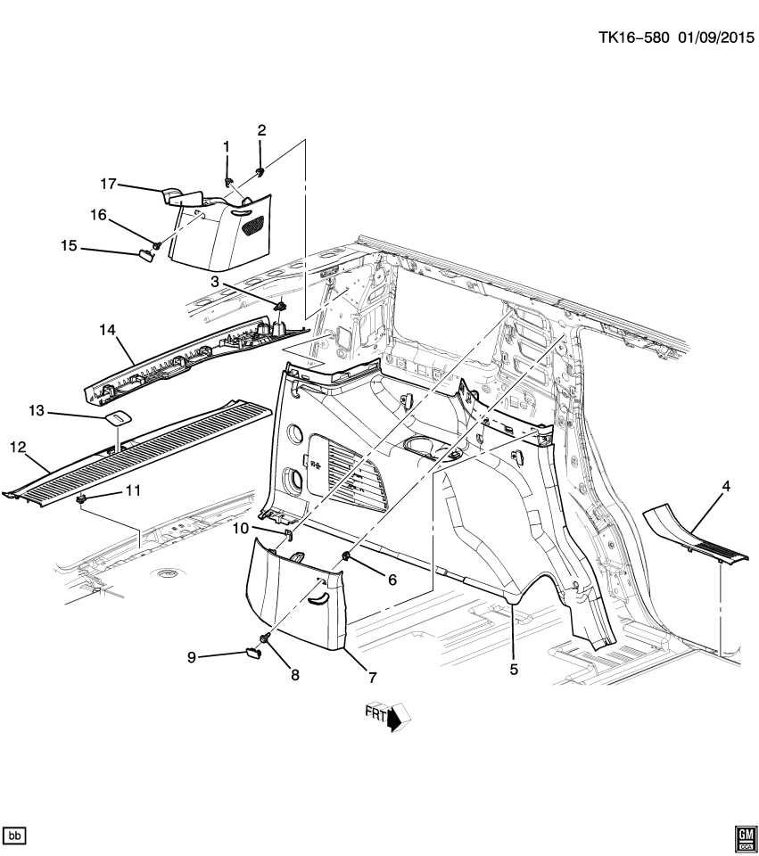 GM 84185593 Cap, Body Interior Trim, Rear Upper