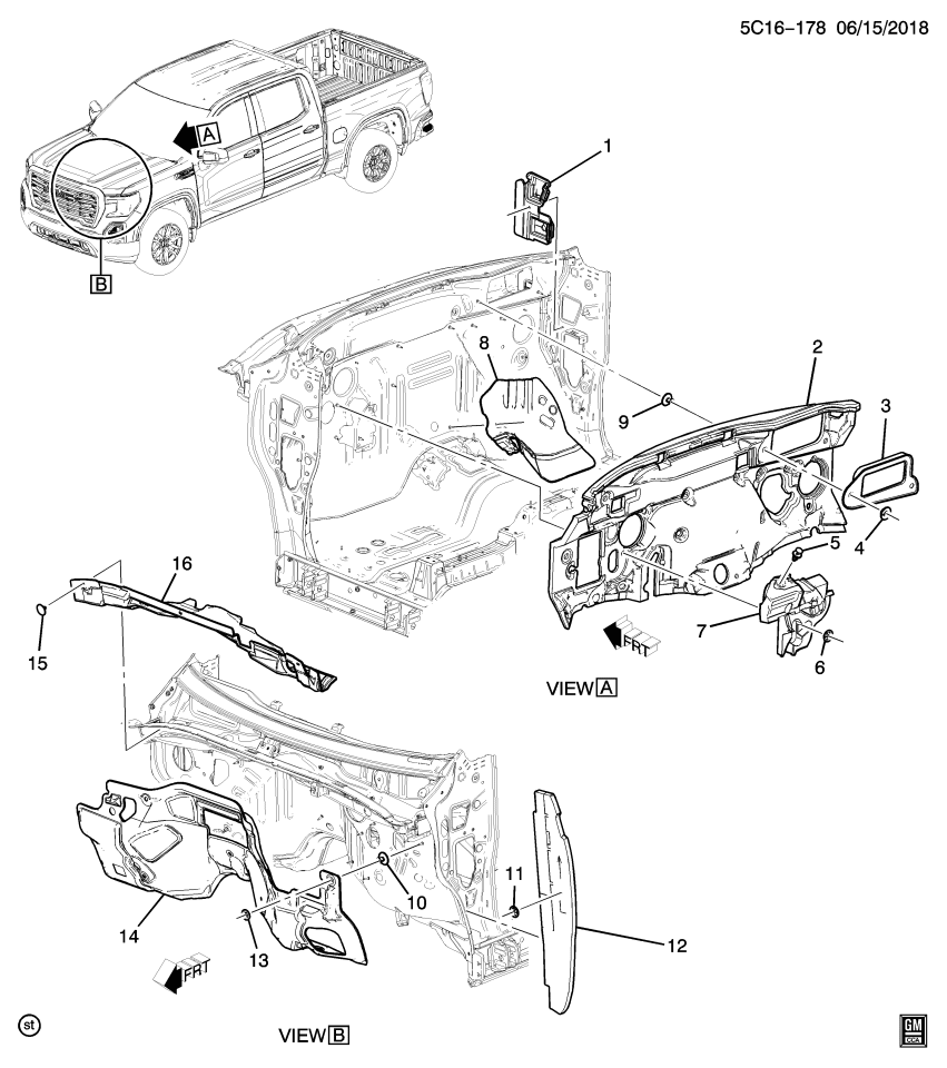 GM 84488347 Insulator, Cowl And Dash Panel, Black, Upper Outer