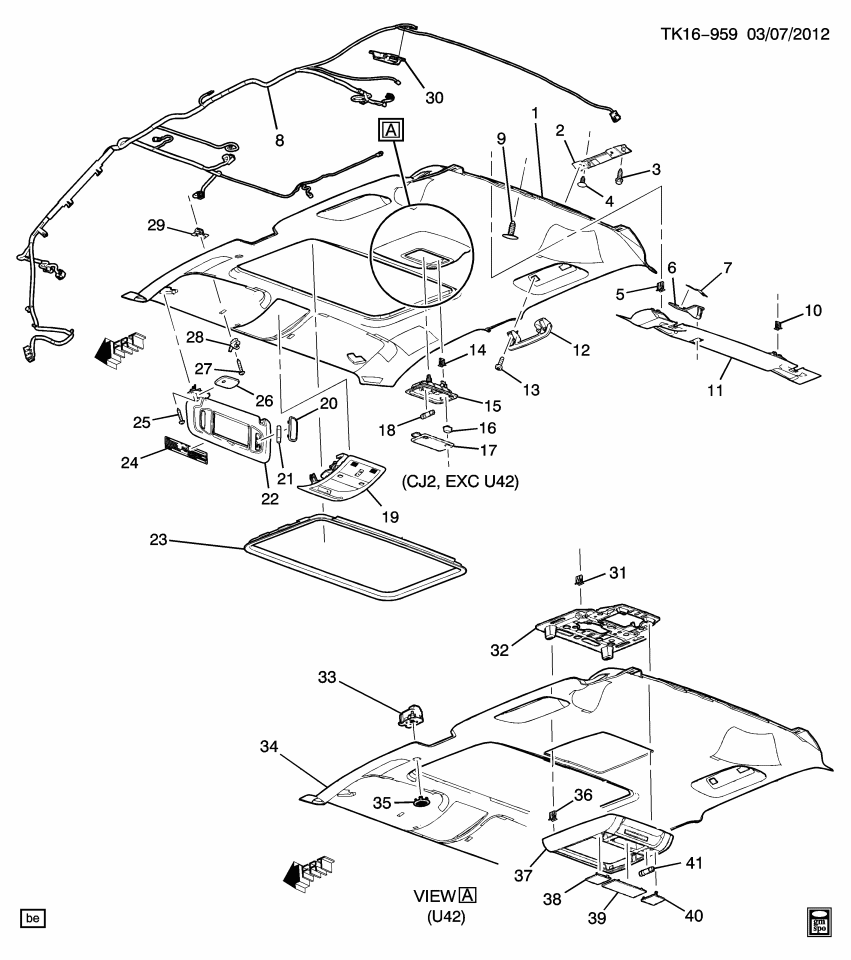 GM 22866262 Panel, Roof Trim(Interior)