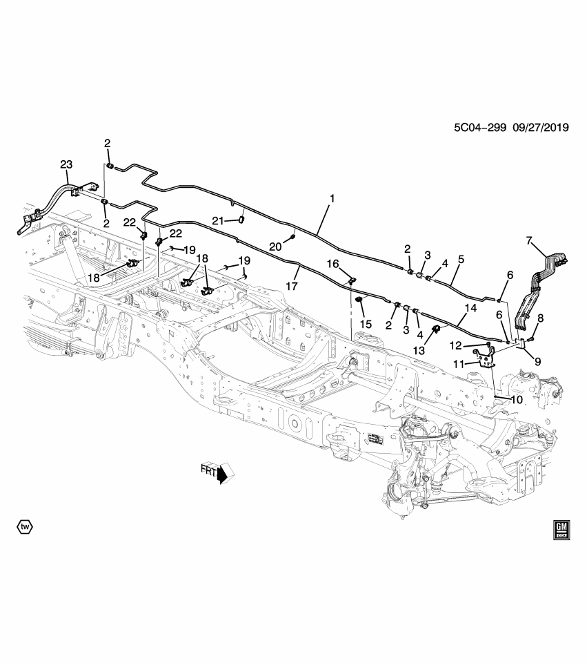 GM 84751604 Pipe, Hydraulic Brake, Rear