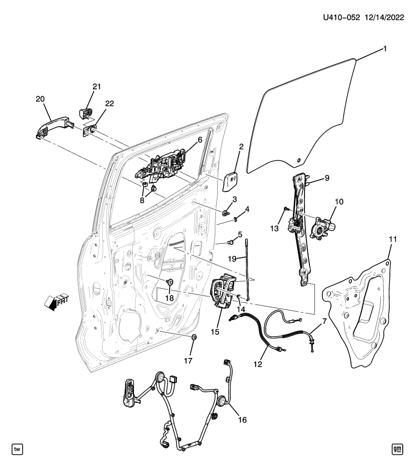 GM 84339178 Clip, Door Inside Locking Rod, Front