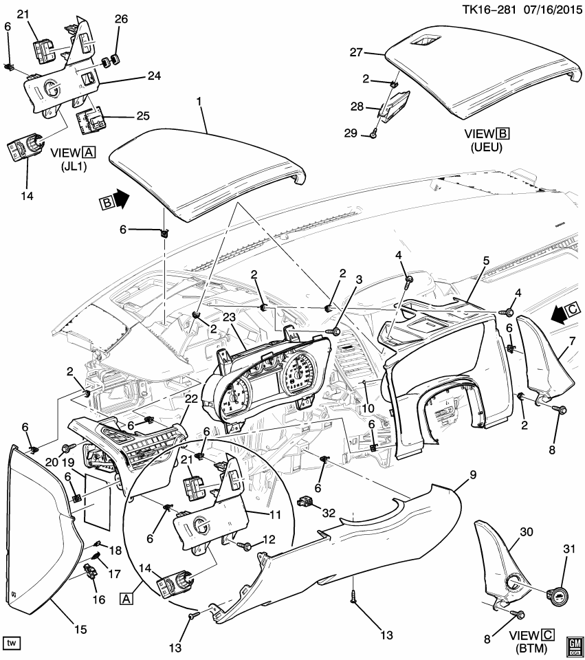 GM 84109445 Switch, Electro - Hydraulic Control, Black Carbon