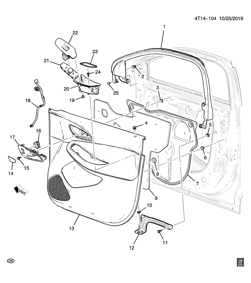 GM 42786201 Harness, Door Window, Front