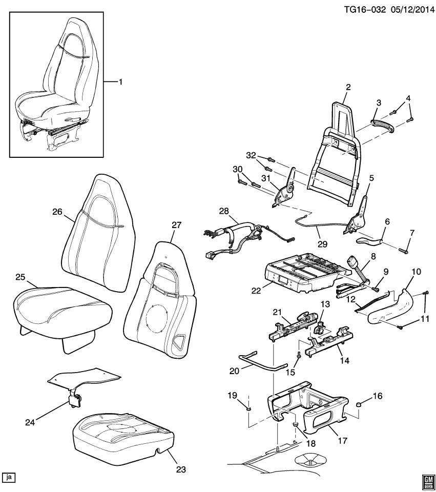 GM 19126807 Harness, Inflatable Restraint System, Passenger Side