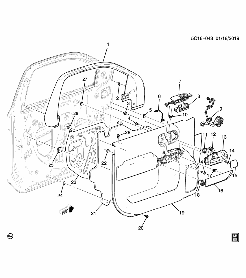 GM 84879668 Switch, Seat Adjuster/Recliner, Front