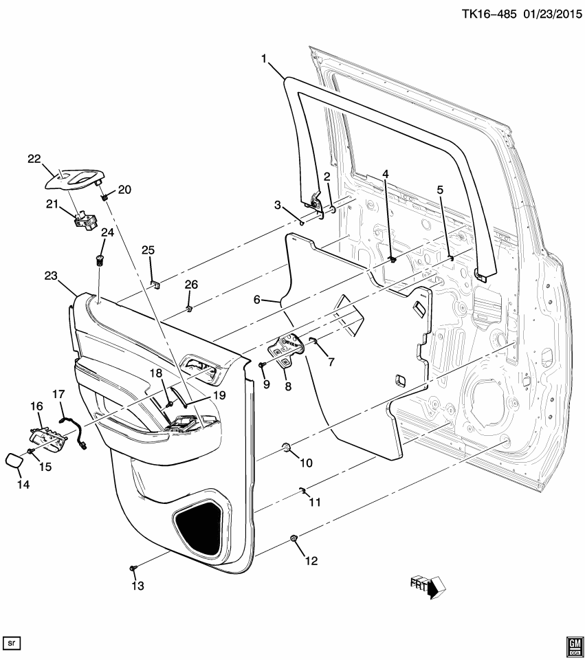 GM 22953117 Cap, Armrest, Rear