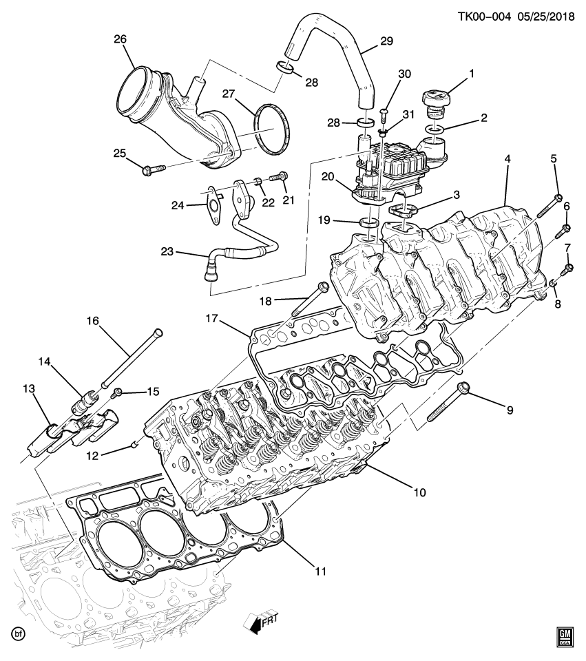 GM 12729382 Guide, Engine Valve Push Rod Cover