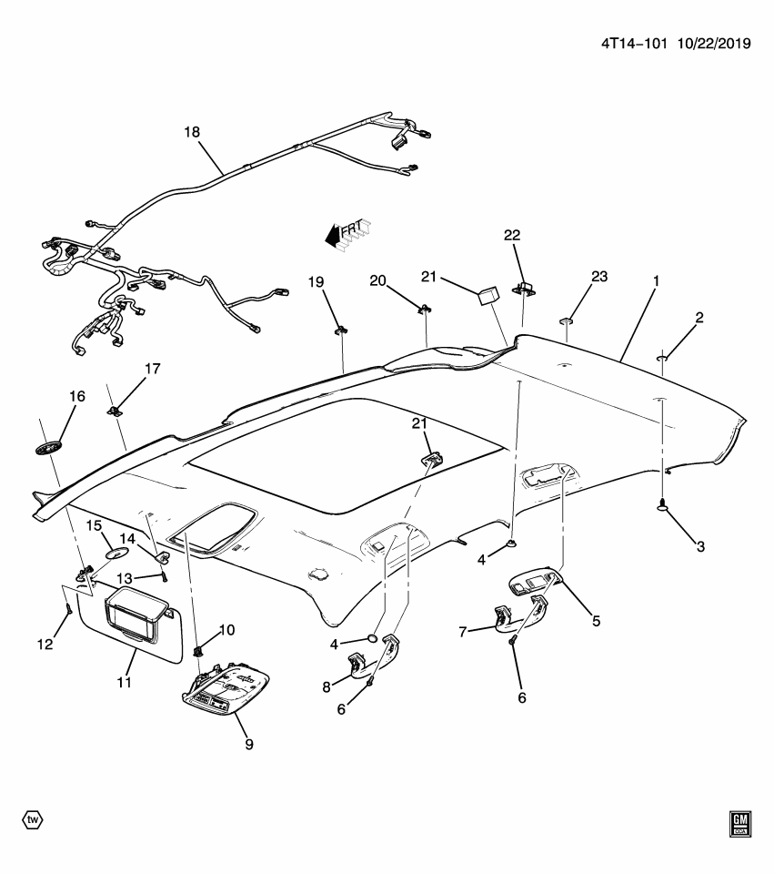 GM 42757968 Retainer, Roof Panel