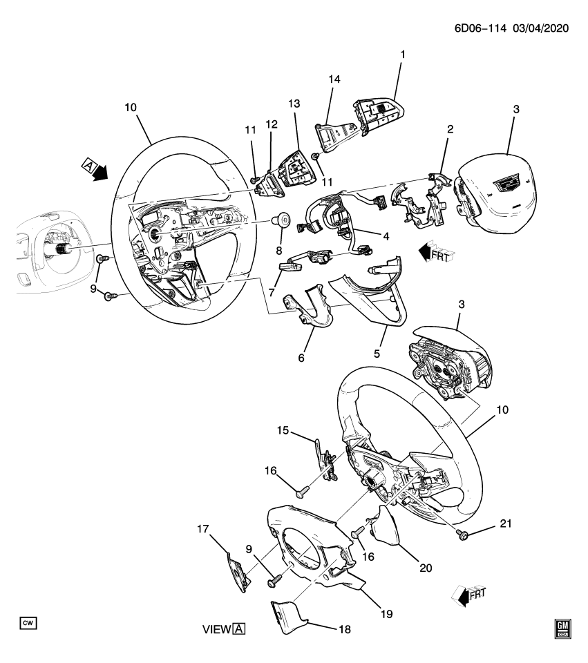GM 84965985 Wheel, Steering, Jet Black