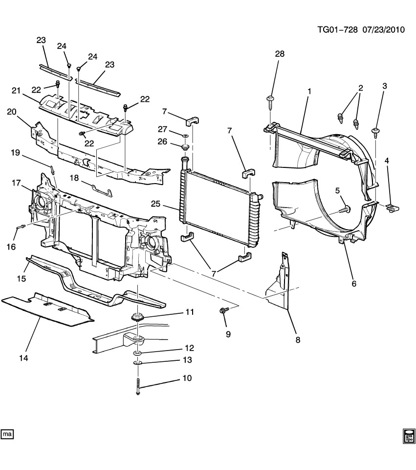 GM 85583913 Support, Radiator