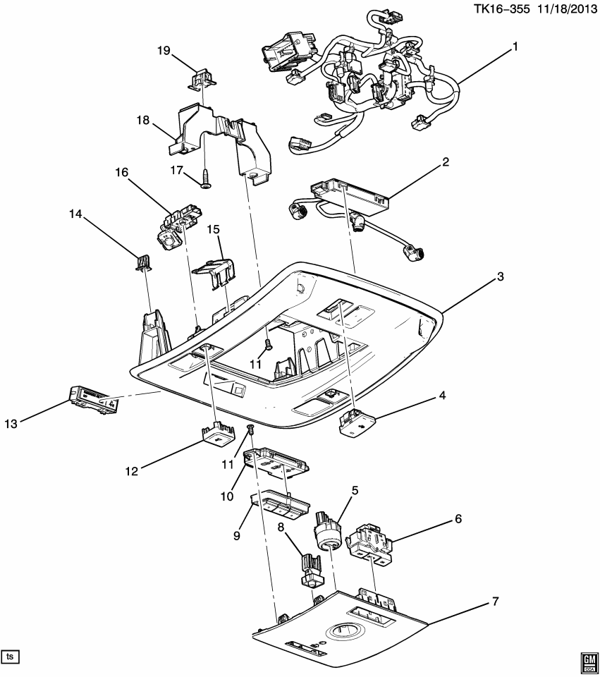GM 84083230 Console, Roof Console