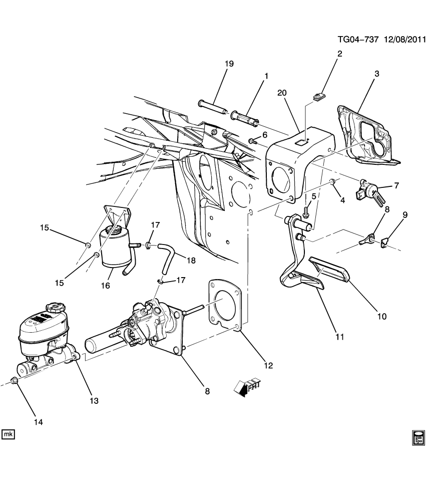 GM 23320952 Pedal, Brake