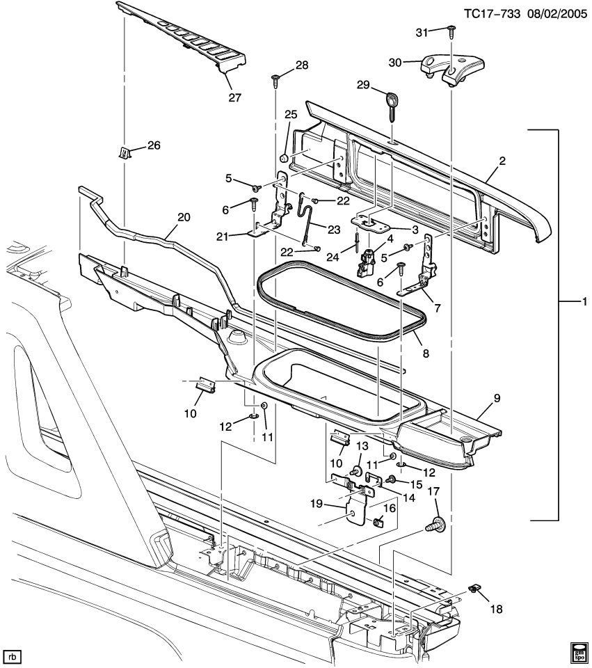 GM 11518618 Bolt/Screw, Cargo Box Stowage Box Lid