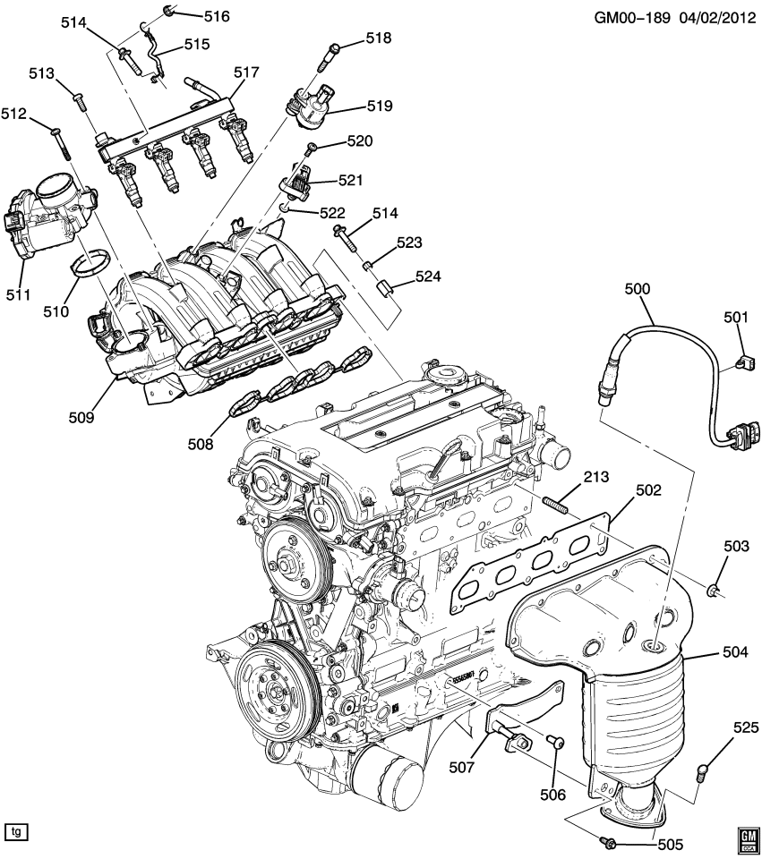 GM 55350607 Stud, Exhaust Pipe, Front