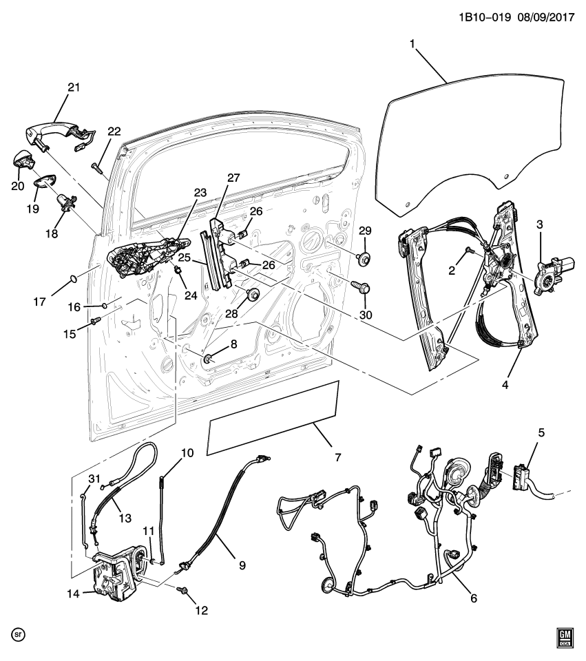 GM 42672873 Harness, Door Window, Front
