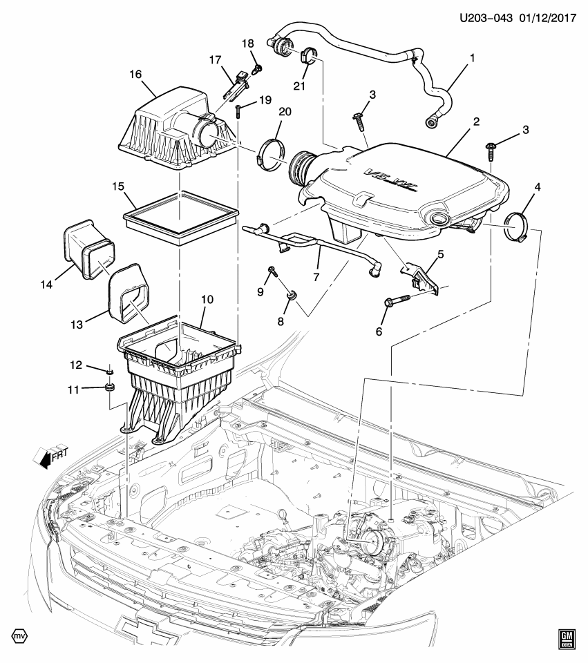 GM 84300516 Cleaner, Air Intake