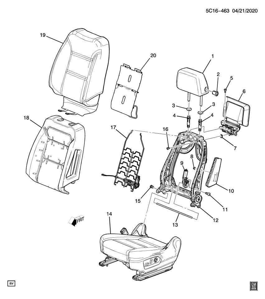 GM 11603463 Nut, Seat, Front