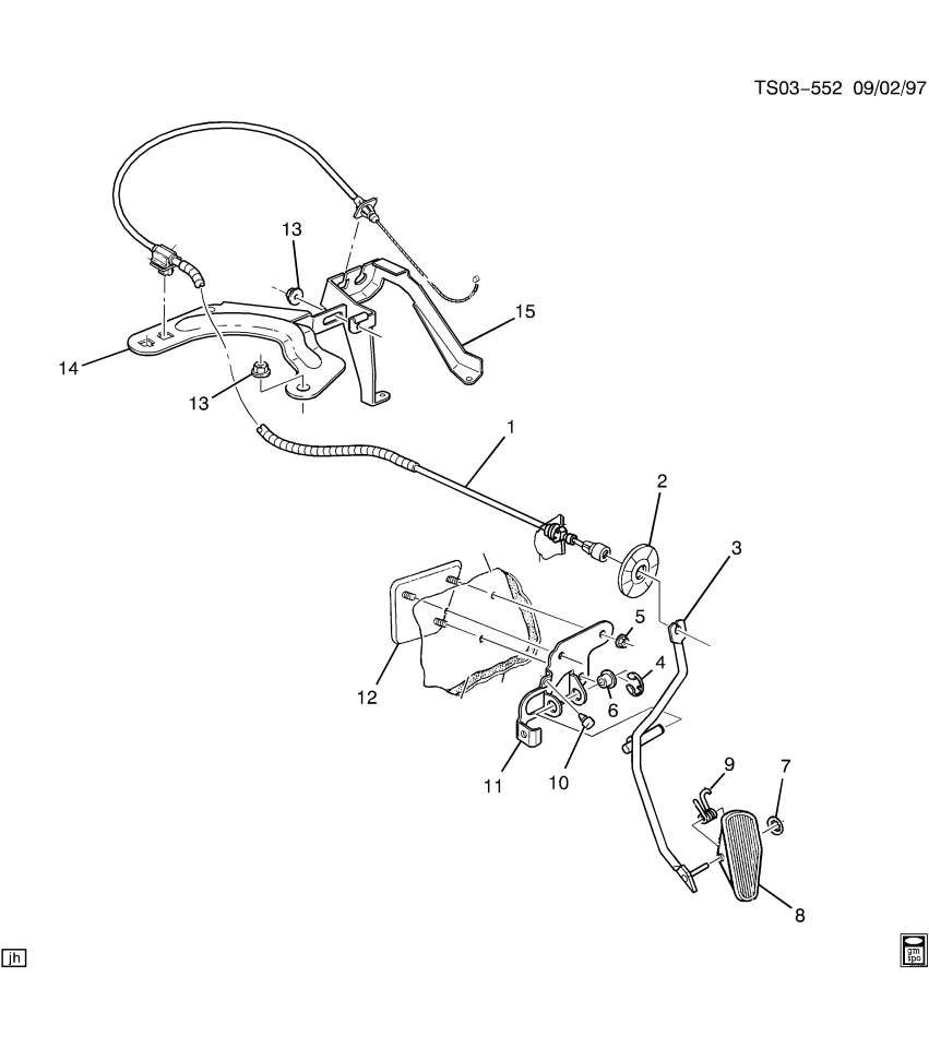 GM 15017921 Lever, Accelerator Pedal