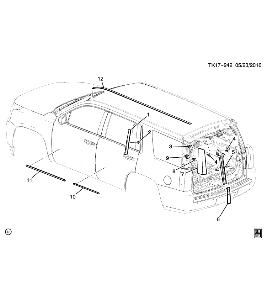GM 22933623 Retainer, Rear Door Opening