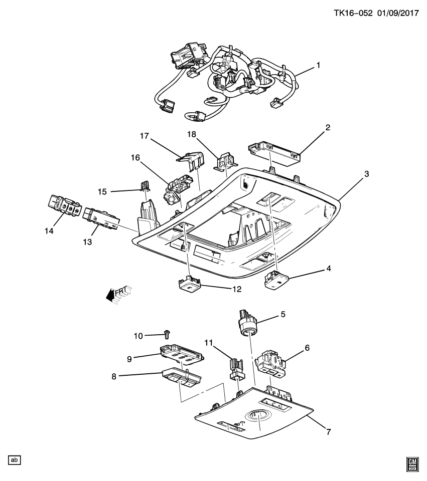 GM 84215137 Console, Roof Console